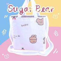 Sugar Bear กระเป๋าถือ กระเป๋าสะพาย กระเป๋าผ้า ลายหมี ชานมไข่มุก ผ้าคอตตอน