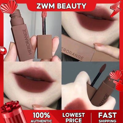 ZWM | HERORANGE Matte กันน้ำลิปเคลือบริมฝีปากคงทนโชว์ผิวขาว【ราคาต่ำสุด】