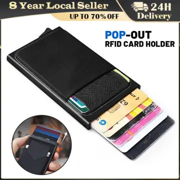 Anti Theft Slim Aluminum Wallet With Elasticity Back Pouch Id