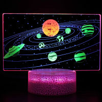 Solar System 3D LED Night Light for Home Room Decor 3colors Acrylic Table Lamp Kids Child Girls Bedroom Decoration Lights