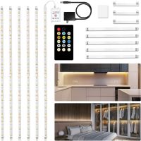 DAYBETTER LED Under Cabinet Lighting 6 PCS Dimmable Under Cabinet Lights with Remote Led Strip Lights for Kitchen Cabinet Cou