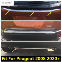 กันชนหลังประตู Trunk Tail Gate Handle Strip สำหรับ Peugeot 2008 2020-2022สแตนเลสอุปกรณ์เสริมภายนอก Kit