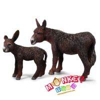 Monkey Toys - โมเดลสัตว์ Donkey ลา น้ำตาล แม่ลูก ชุด 2 ตัว (จากหาดใหญ่)