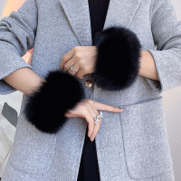 Korean version real fox fur sweater jacket cuff wrist sleeve real fur Bracelet snap ring