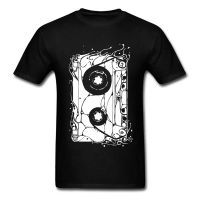 80s Retro Cassette T-shirts Short Sleeve Black Tops &amp; Tees Rock DJ Music T-shirts Crewneck 100% Cotton Breathable Tees For Men