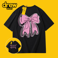 Drew Doll เสื้อยืดคอกลมแขนสั้นทรงหลวมระบายอากาศสำหรับคู่รักรุ่นใหม่ผ้าฝ้ายแท้กีฬาลำลองระบายอากาศ