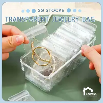 50pcs Transparent Small Ziplock Plastic Bags Jewelry Gift Reclosable  Storage Bag Packaging Clear PVC Self Sealing Pouches