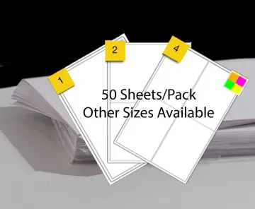 50 Sheets A4 Self-adhesive Label Sticker Matte Surface paper For