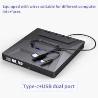 Titric USB 3.0 Type C Slim External DVD RW CD Writer Drive Burner Reader เครื่องเล่นสำหรับแล็ปท็อป PC Dvd Burner Dvd Portatil