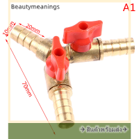 ✈️Ready Stock✈ 1PC 8/10มม.3วิธีปิดบอลวาล์วเชื้อเพลิงแก๊ส Connector ทองเหลือง Y Type Ball Valve