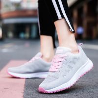 Women Sneakers 2023 Lace Up Chunky Sneakers Soft Ladies Vulcanized Shoes Breathable Trainers Zapatillas Mujer Female Footwear