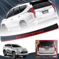 ส่งฟรี!! สคัพเพลทท้าย กันรอยท้าย ชายบันไดหลัง MITSUBISHI ปาเจโร่ PAJERO SPORT ปี 2019 - 2021 สีดำด้าน LOGO แดง