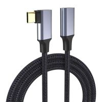 5A USB C Extension Cable Type C 3.1 PD100W Fast Charging Male To Female Cable Extender Elbow Right Angled USB C Extend 1/1.5m