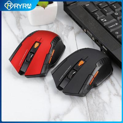 RYRA เมาส์ไร้สายเล่นเกมเมาส์สรีรศาสตร์เงียบ6คีย์2.4Ghz เมาส์ Mouse Komputer ไม่มีเสียงสำหรับนักเล่นเกมทำงาน