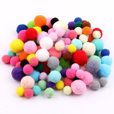 Mixed Color Soft Round Shaped Pompom Balls Fluffy Pom Pom For Kids DIY Garment Handcraft 15mm/20mm/25mm/30mm