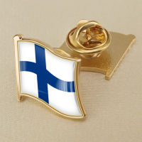 Finland Finlands National Flag, Crystal Drop Resin Badge, Brooch, Flag Badges of All Countries in the World All-metal Brooch Copper Brooch Collection