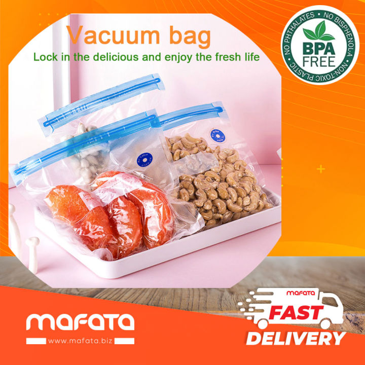 Food Vacuum Compressed Bag Kitchen Organizer Vacuum Reusable Freezer Bags  with Transparent Sealed Kitchen Storage Bags