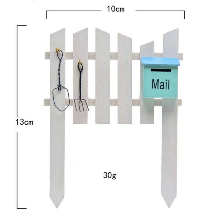 hrftghbt-พร้อมกล่องจดหมายสีน้ำเงิน-รั้ว-miniture-ตกแต่งด้วยการตกแต่ง-เล็กๆน้อยๆ-รั้วรูปแกะสลัก-บ้านตุ๊กตา-เรซิน-รั้วเล็กๆ-การออกแบบสวน