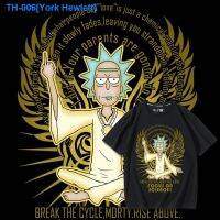 ∏♚☫ York Hewlett Rick and morty short-sleeved t-shirts male 2023 summer new cotton loose cartoon printing students half sleeve shirt