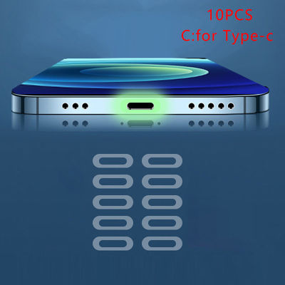 wucuuk 10pcs สำหรับ Type-C iPhone Apple 13 Pro Luminous CHARGING Port Anti-Scratch Sticker