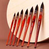 1 Piece Squirrel Hair Nylon Brush No. 0-6 Red Black Round Tip Professional Mop Watercolor Pen Gouache Brush Art Hook Pen Variety Artist Brushes Tools