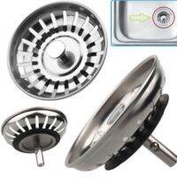 2x Kitchen Stainless Steel Sink Strainer Waste Plug Drain Stopper Filter Basket