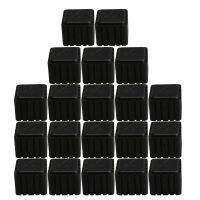 ♝ Inner Black Square Furniture Chair Table Legs Feet Rubber Covers Floor Protectors Caps 20x20mm Set of 20