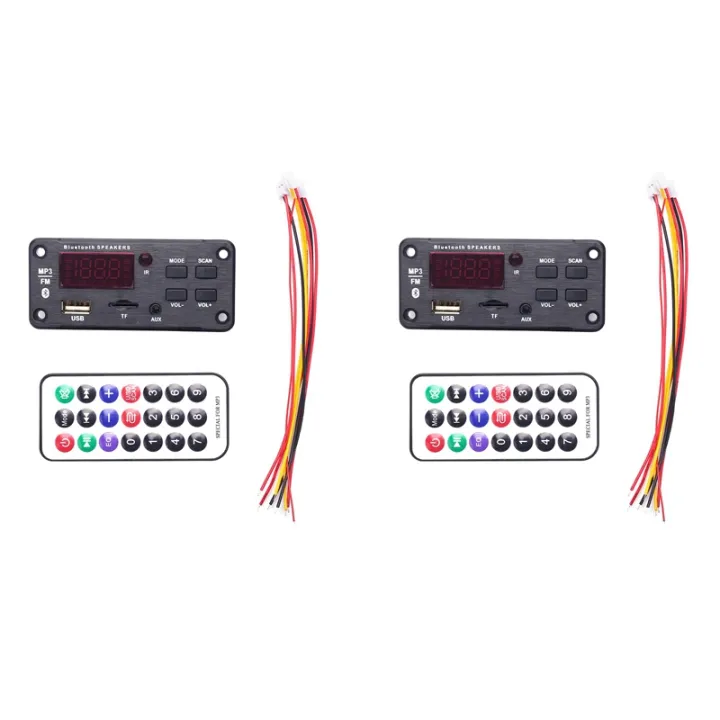 2x Wireless Bluetooth Mp3 Wma Decoder Board Remote Control Player 12v 2x Wireless Bluetooth Mp3 Wma Decoder Board Remote Control Player 12v