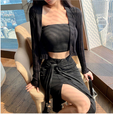 Sun Protection Clothing Cardigan Jacket Short Knitted2021Spring and Summer New Ice Silk Thin Loose Long Sleeve Outerwear Shawl
