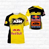 เสื้อยืด3D กระทิงแดงแข่งรถเคทีเอ็ม F1ทีมพิมพ์ทั้งหมด S-6XL