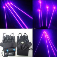 ✸✌ 2Pcs Rechargeable Violet Laser Gloves Dancing Stage Show Light With 4 pcs Lasers and LED Palm Light for DJ Club/Party/Bars