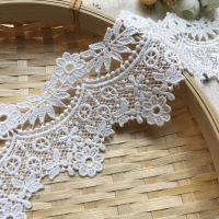 Free Shipping Exquisite 100Cotton Water-soluble Embroidered Lace Trim Accessories DIY Lace Fabric Width 6.5cm 3Ydslot