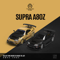 Time Micro 1:64 Supra A80z รถโมเดล Diecast สีดำ/เหลือง สำหรับคอลเลกชัน &amp; แสดง &amp; ของขวัญ-huangjianping