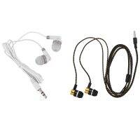 2Pcs 3.5Mm In-Ear Stereo Earbuds Headphone Earphone Headset for Mp4 Mp3 - White &amp; Gold