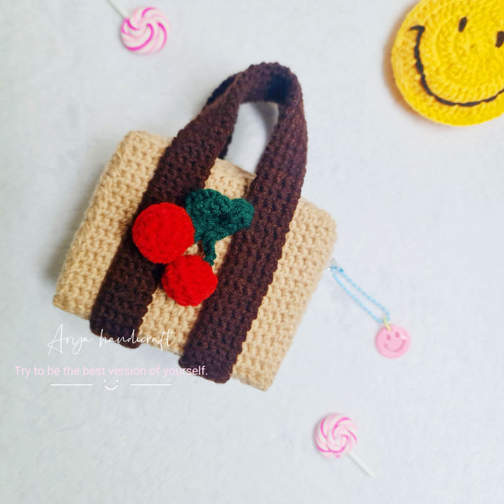 handbag-s-กระเป๋าใบจิ๋ว-กระเป๋าผู้หญิง-กระเป๋าถัก-กระเป๋าเเฮนเมด-handmade-กระเป๋าไหมพรม-ไหมพรม-งานฝีมือ