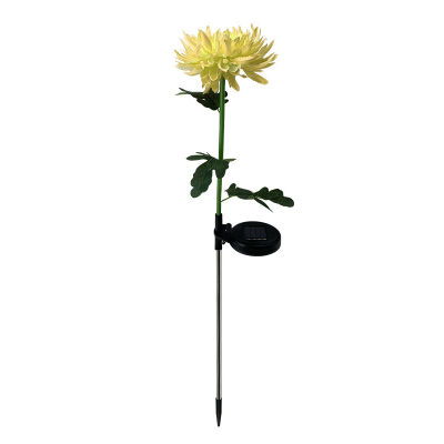 BOKALI 1Pcs กลางแจ้งสนามหญ้าพลังงานแสงอาทิตย์ Light Chrysanthemum ดอกไม้ Stake โคมไฟลานสวน Decor