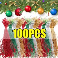 Christmas Tree Ball Ornaments Hanger String Xmas Tree Ball Ribbon Hook Ropes 20cm Tag Label Decoration String with Snaps Locking