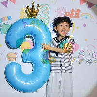 สีฟ้า Number 0-9 balloon บอลลูนตัวเลข (ขายเป็นชิ้น)(TOY631)