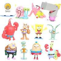 รูปปั้น SHUI70300คอลเลกชั่นปลาดาวแพททริกฟองน้ำรูปการ์ตูน Kids Toys ของตกแต่งเดสก์ท็อปโมเดลบ้านสับปะรดปูเจ้านายรูปแบบของเล่นหุ่นแอคชั่น SpongeBob