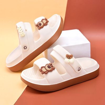 【Hot Sale】 Sandals womens thick-soled summer outerwear cartoon fashion two-wear half-drag non-slip comfortable net red super hot beach sandals