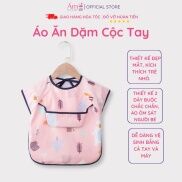 Áo Yếm Ăn Dặm Cộc Tay Ấm Baby Blw 2 Lớp Cao Cấp Chống Thấm Nước