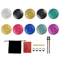 6 inch Retro Ethereal Steel Tongue Drum 11 Tune Hand Pan Drum Tank with Mallets Drumstick Stand Percussion Instruments