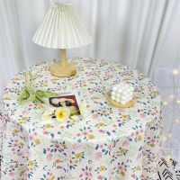 【CW】French Flower Tablecloth Wedding Decoration Retro Floral Picnic Cloth Photo Props Background Cloth Square Round Table Cloth