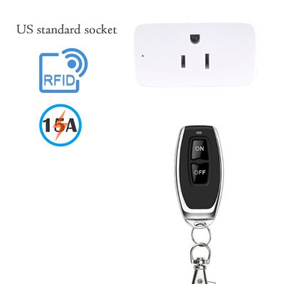 RF433MHz Remote Control Wireless Switch Socket U.S Standard 15A 110V AC Easy to Install and Versatile