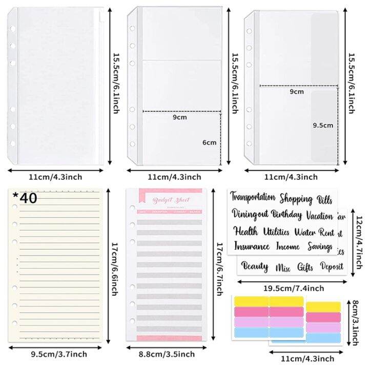 69pcs-cash-envelopes-for-budgeting-expense-budget-sheets-refill-paper-zipper-envelope-receipt-pouch-category-sticker