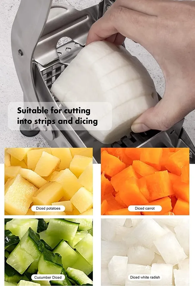 Non-slip Suction Blades Stainless Steel Potato Chopper Dicer Potato Cutter  Slicer Potato Chipper French Fry Cutter With Blades Lazada PH