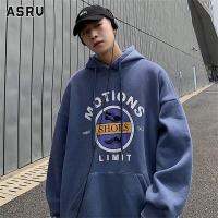 ASRV เสื้อสเวตเตอร์มีฮู้ดสำหรับผู้ชายและเสื้อโค้ตทรงหลวมแฟชั่นอเมริกาแบบย้อนยุค