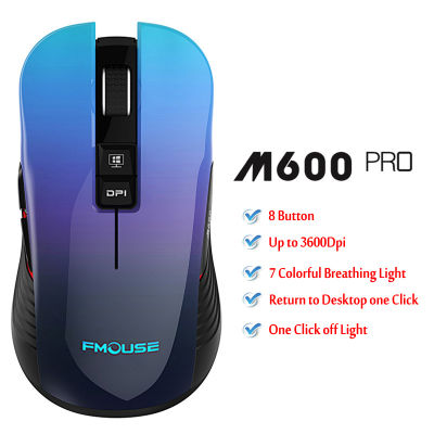 Ergonomics 2.4G Wireless Mouse Rechargeable Gaming Mouse 3600DPI 7 Button Mute Mice for Macbook Laptop PC Game Mouse