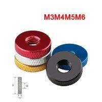 【CW】 1Pcs M4 M5 Alloy Flat Knurled Thumb Nuts Hand Grip Knobs Thin Through Hole