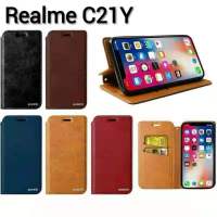 Realme C21Y(พร้อมส่งในไทย)เคสฝาพับแบบแม่เหล็กเปิดปิด เก็บนามบัตรได้Realme C25Y/Realme C21Y